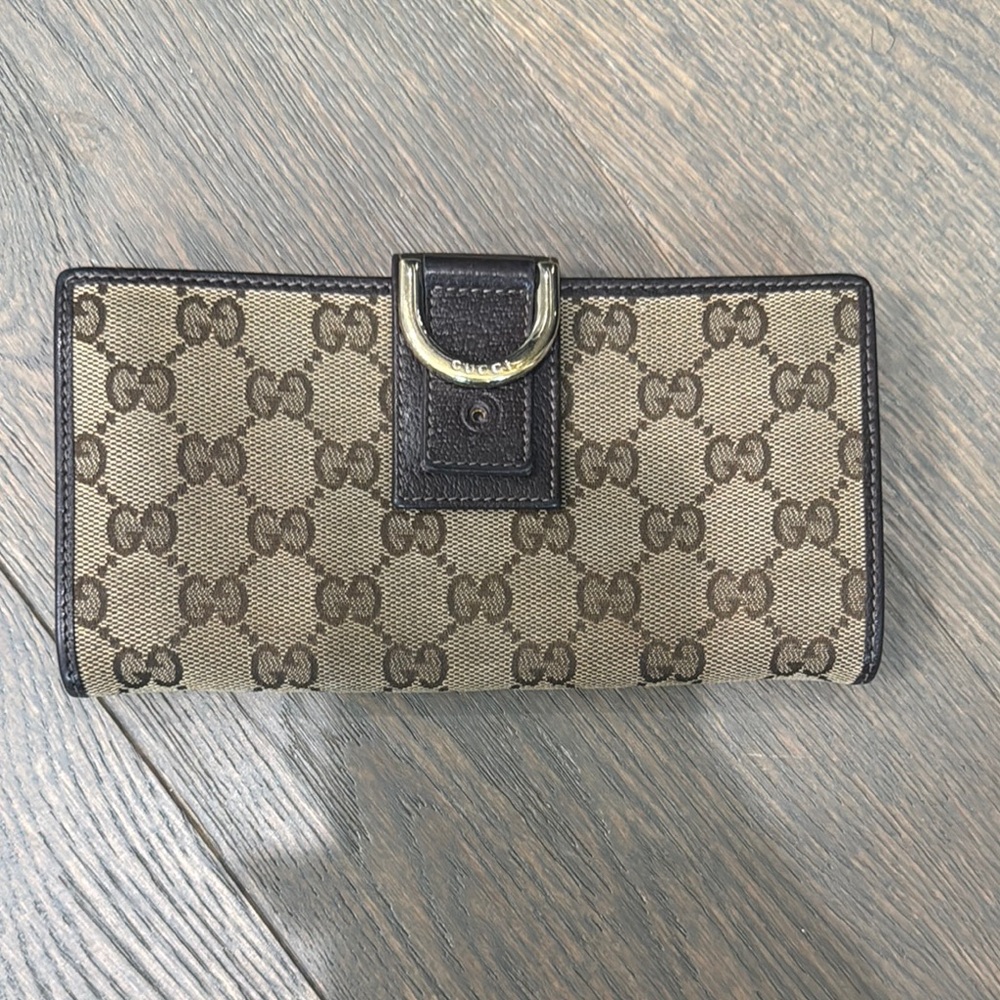 Gucci Beige and Brown Monogram Women's Wallet